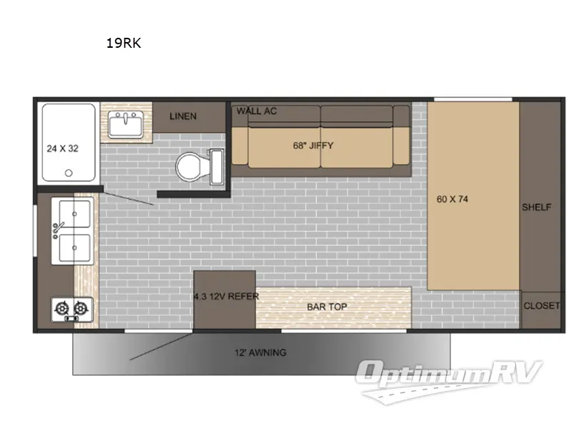 2026 Sunset Park Sun Lite LTD 19RK RV Floorplan Photo