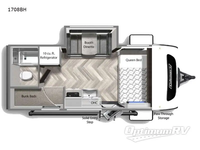 2022 Dutchmen Coleman Rubicon 1708BH Floorplan Photo