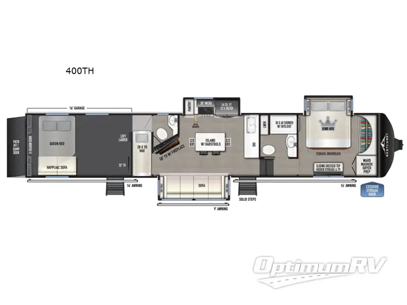 2026 East To West Takoda 400TH RV Floorplan Photo