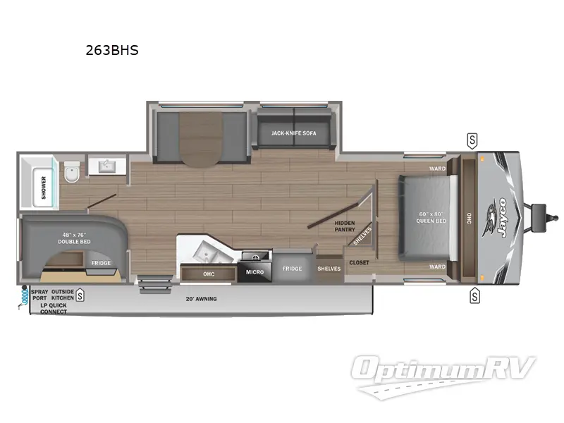 2025 Jayco Jay Flight SLX 263BHS RV Floorplan Photo