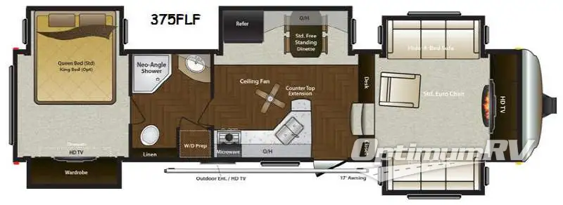 2014 Keystone Mountaineer 375FLF Floorplan Photo