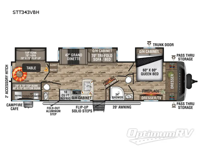 2022 Venture SportTrek Touring Edition STT343VBH RV Floorplan Photo