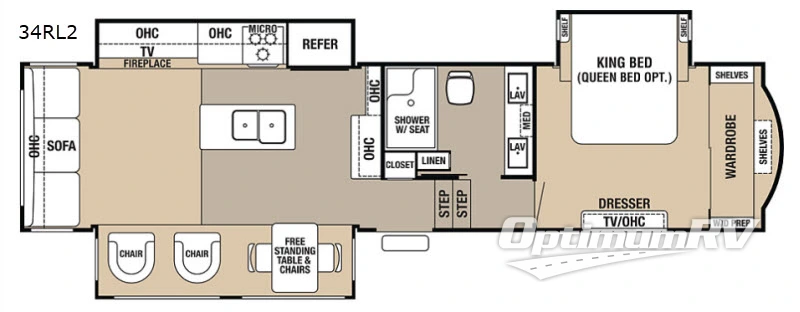 2018 Forest River Cedar Creek Hathaway Edition 34RL2 RV Floorplan Photo