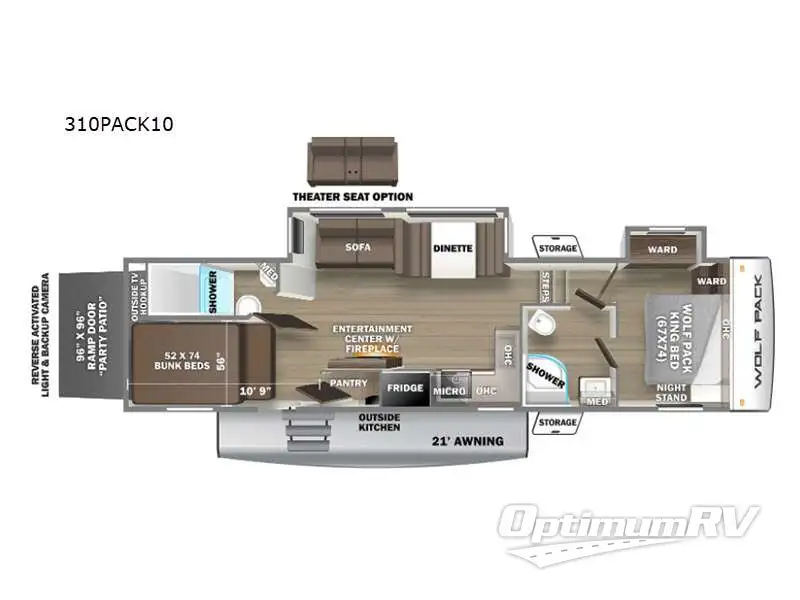 2022 Forest River Cherokee Wolf Pack 310PACK10 Floorplan Photo