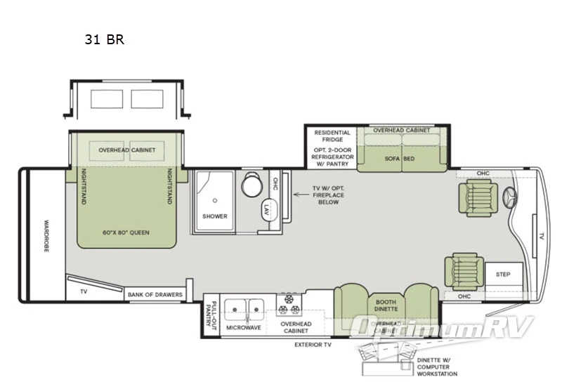 2020 Tiffin Allegro Breeze 31 BR Floorplan Photo