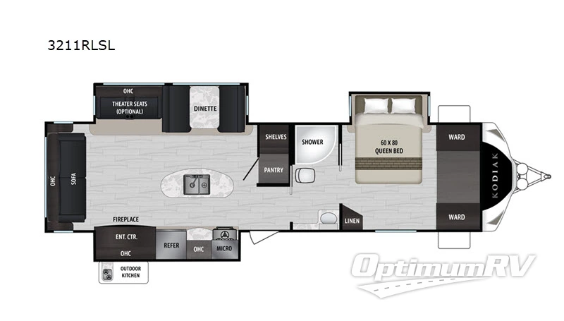 2020 Dutchmen Kodiak Ultimate 3211RLSL Floorplan Photo