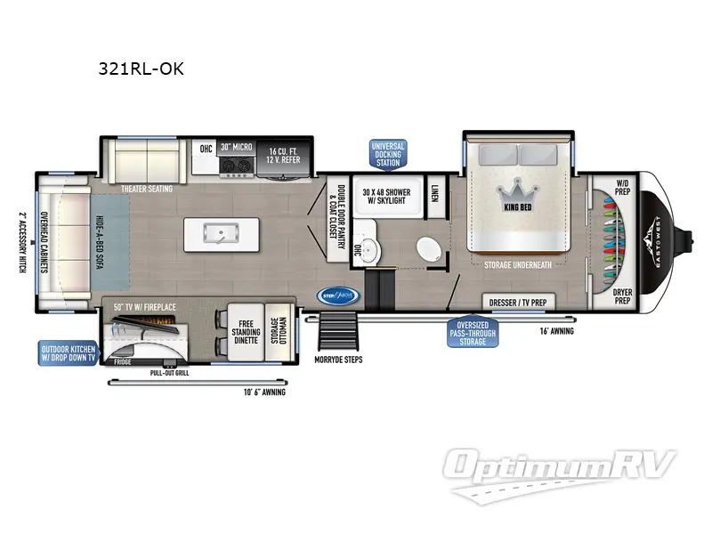 2023 East To West Tandara 321RLOK Floorplan Photo