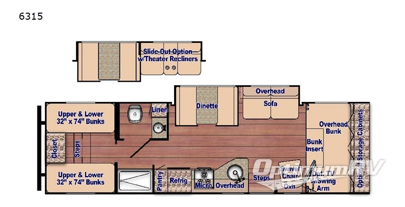 2019 Gulf Stream Conquest Class C 6315 RV Floorplan Photo