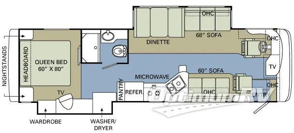2008 Holiday Rambler Vacationer 34 SBD RV Floorplan Photo