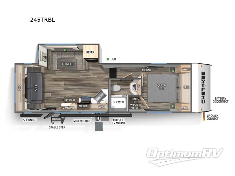 2024 Forest River Cherokee Black Label 245TRBL Floorplan Photo
