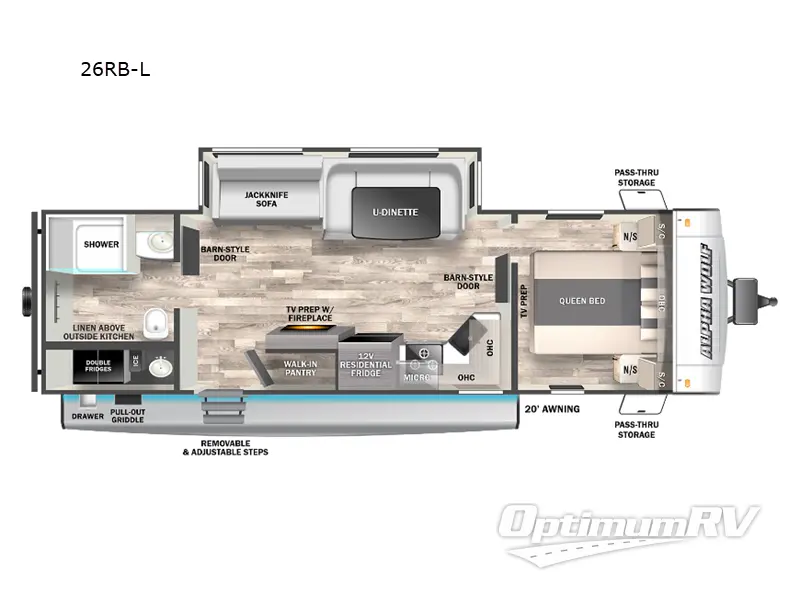 2024 Forest River Cherokee Alpha Wolf 26RB-L Floorplan Photo