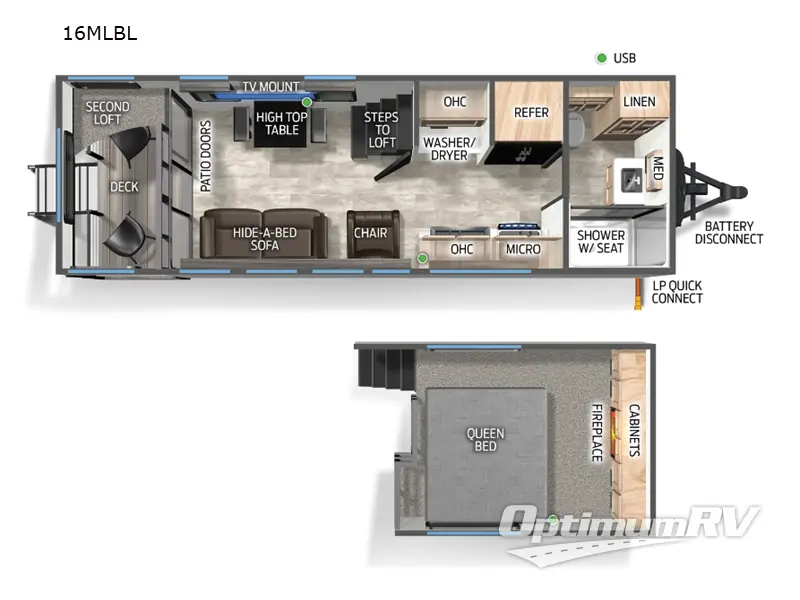 2025 Forest River Cherokee Timberwolf Black Label 16MLBL Floorplan Photo