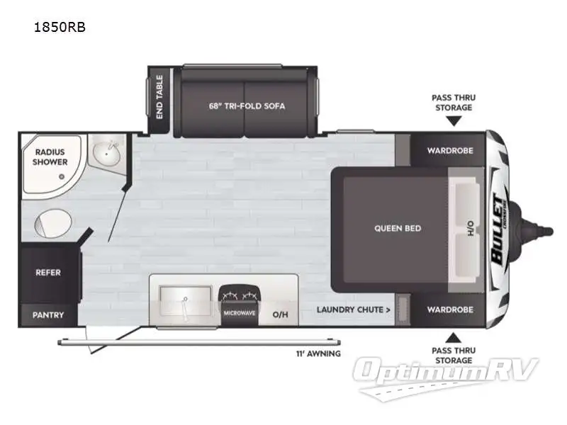 2021 Keystone Bullet Crossfire 1850RB RV Floorplan Photo