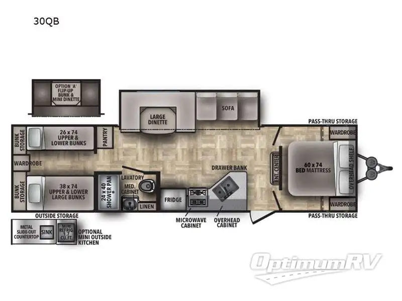 2022 Shasta Shasta 30QB RV Floorplan Photo