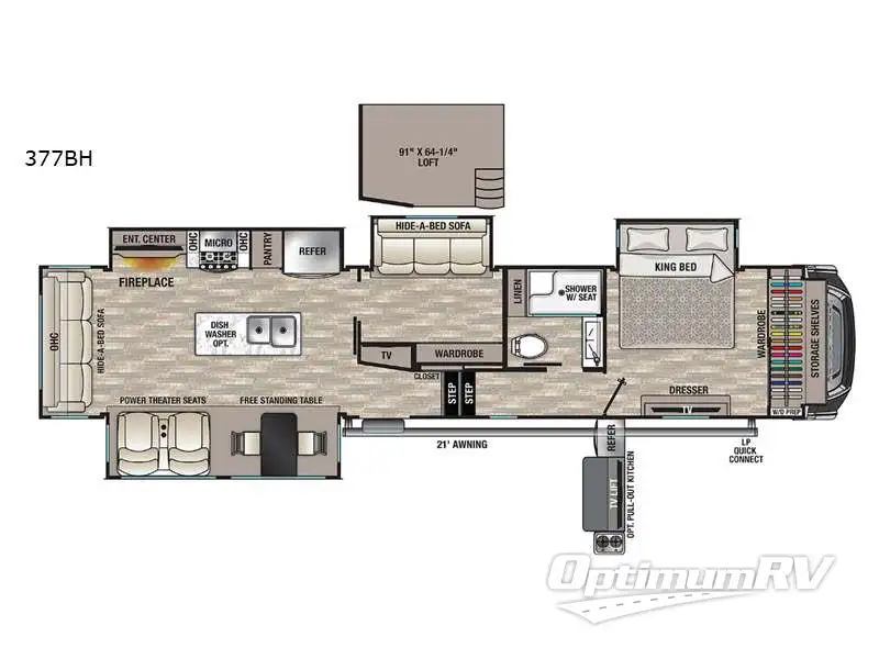 2021 Forest River Cedar Creek 377BH Floorplan Photo