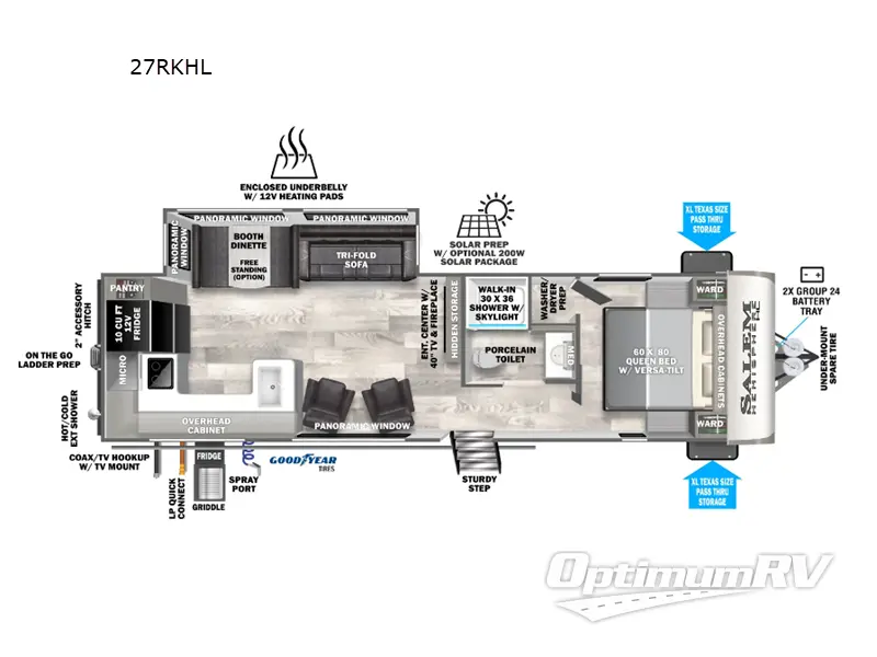 2024 Forest River Salem Hemisphere Hyper-Lyte 27RKHL RV Floorplan Photo