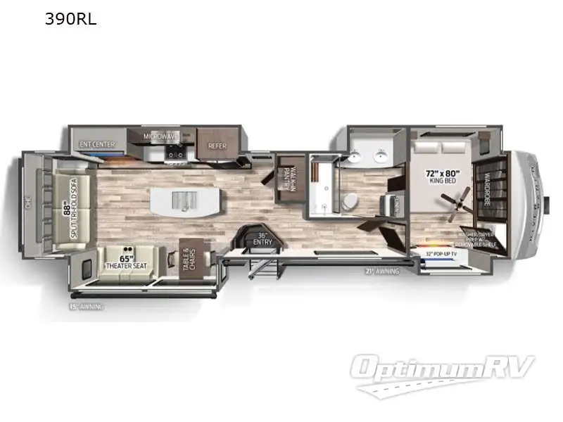 2021 Palomino River Ranch 390RL RV Floorplan Photo