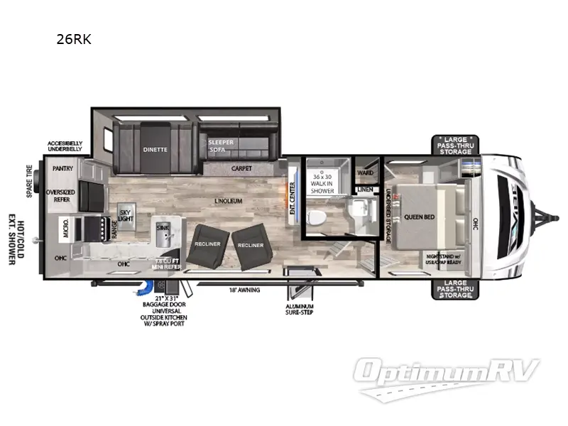 2023 Forest River Vibe 26RK Floorplan Photo
