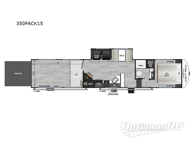 2025 Forest River Cherokee Wolf Pack 350PACK15 Floorplan Photo