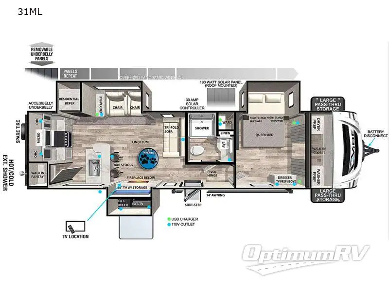 2023 Forest River Vibe 31ML Floorplan Photo