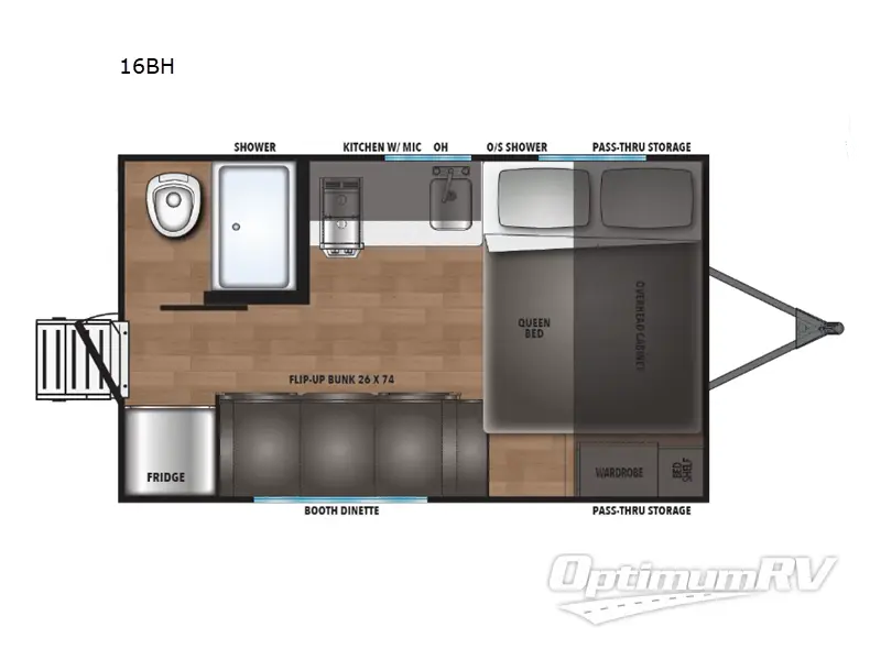 2025 Shasta Compact 16BH RV Floorplan Photo