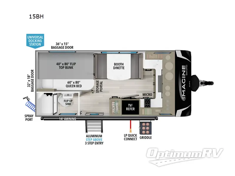 2024 Grand Design Imagine AIM 15BH RV Floorplan Photo