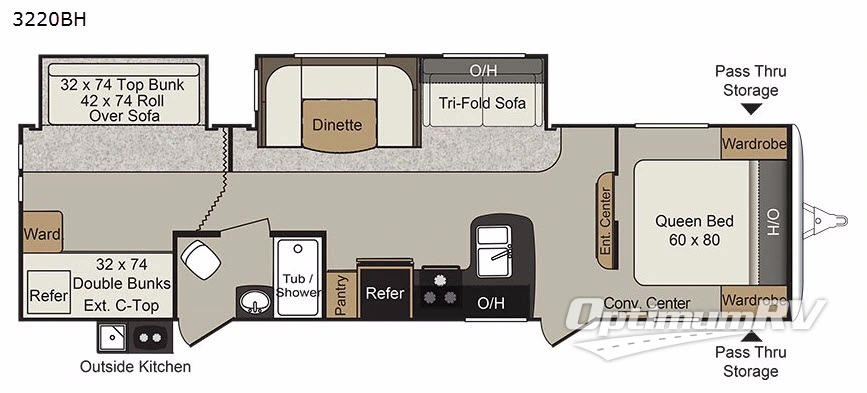 2019 Keystone Passport 3220BH Grand Touring Floorplan Photo