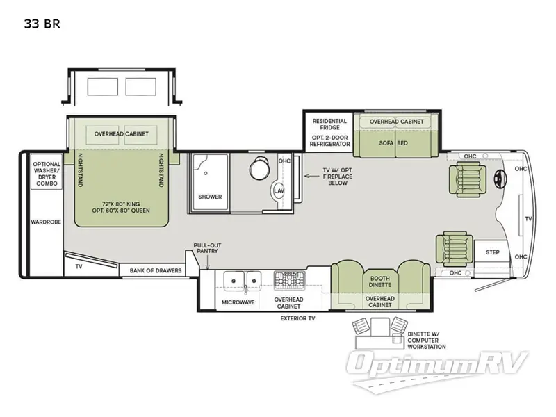 2022 Tiffin Allegro Breeze 33 BR Floorplan Photo
