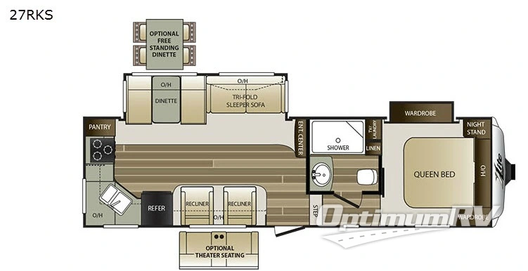 2017 Keystone Cougar X-Lite 27RKS RV Floorplan Photo