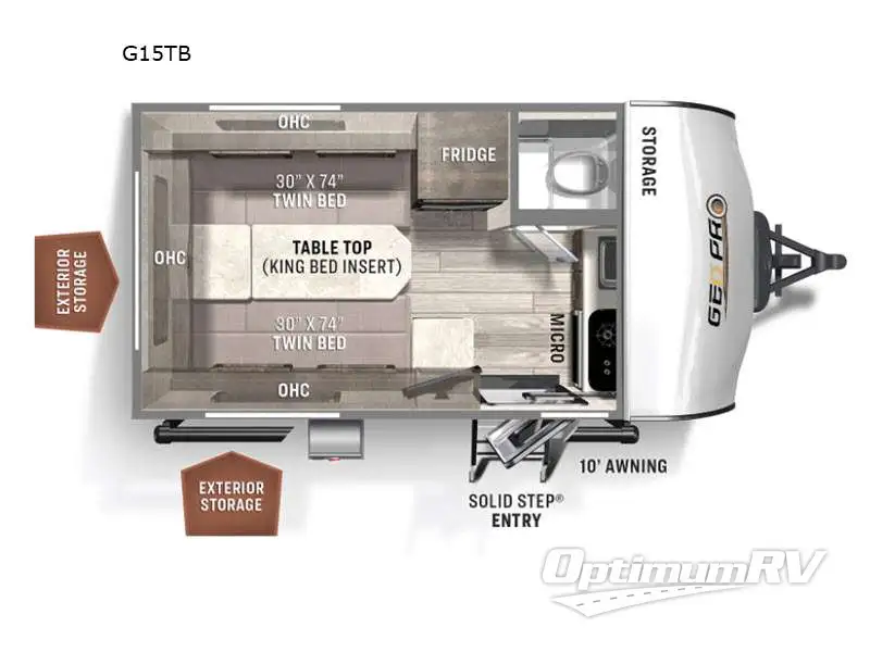 2022 Forest River Rockwood GEO Pro G15TB RV Floorplan Photo
