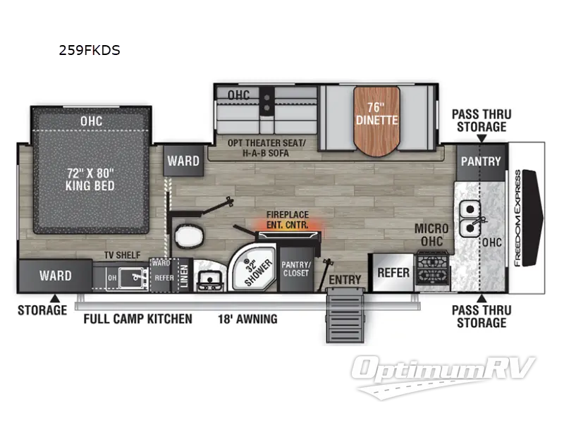 2022 Coachmen Freedom Express Ultra Lite 259FKDS RV Floorplan Photo