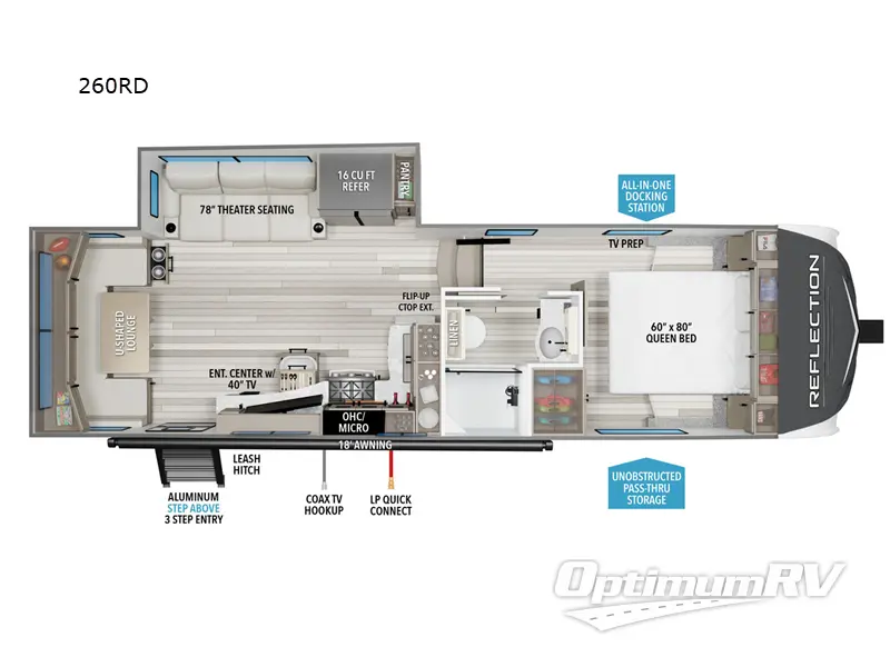 2025 Grand Design Reflection 150 Series 260RD RV Floorplan Photo