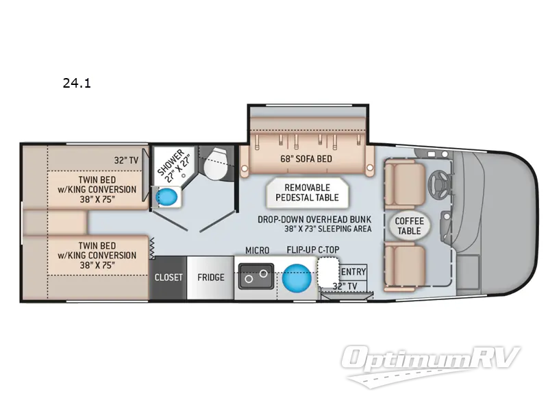 2022 Thor Axis 24.1 RV Floorplan Photo