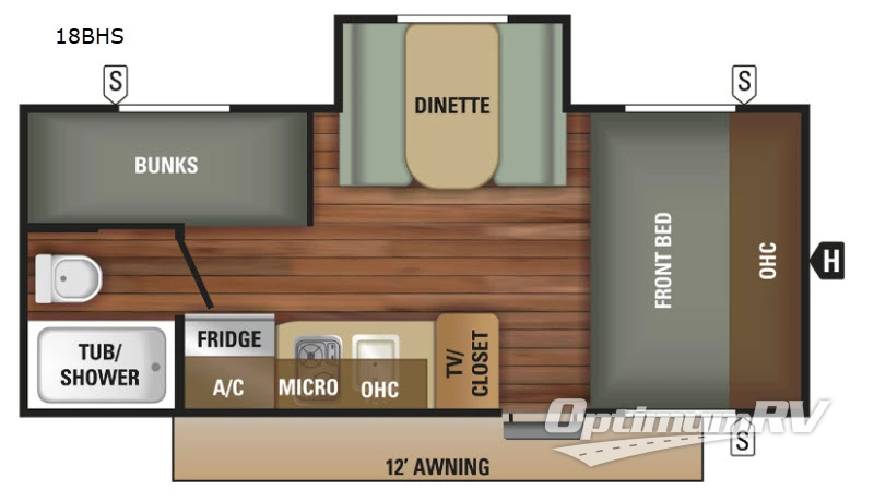 2018 Starcraft Autumn Ridge Outfitter 18BHS RV Floorplan Photo