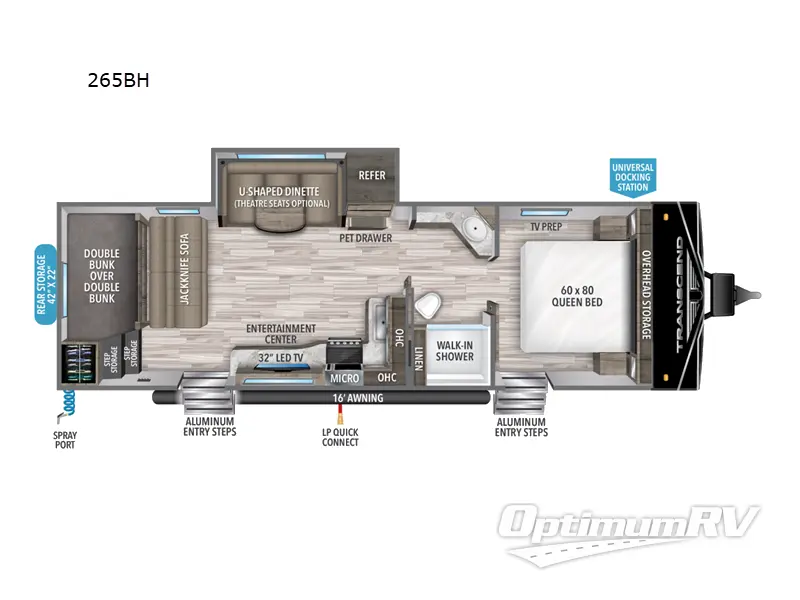 2023 Grand Design Transcend Xplor 265BH RV Floorplan Photo