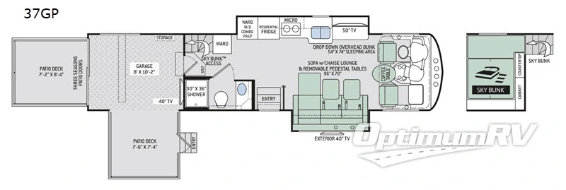2019 Thor Outlaw 37GP Floorplan Photo