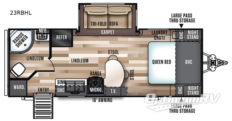2019 Forest River Salem Hemisphere Hyper-Lyte 23RBHL Floorplan Photo
