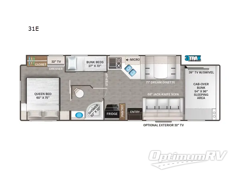2022 Thor Four Winds 31E RV Floorplan Photo