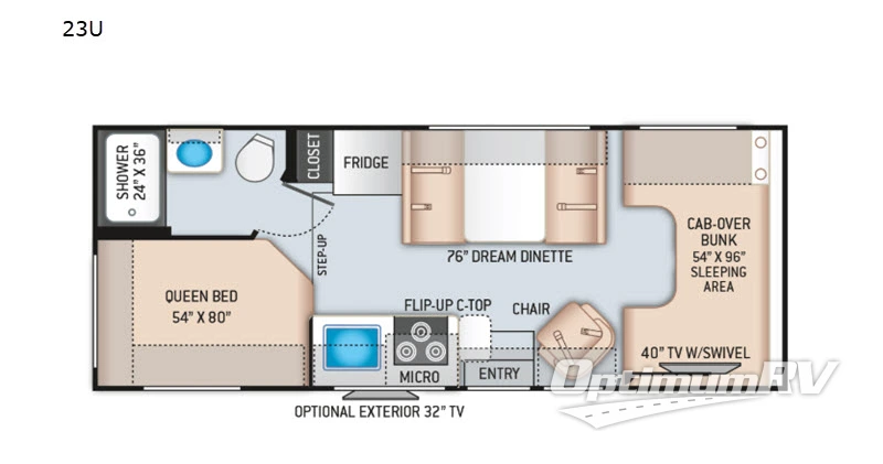 2022 Thor Four Winds 23U Floorplan Photo