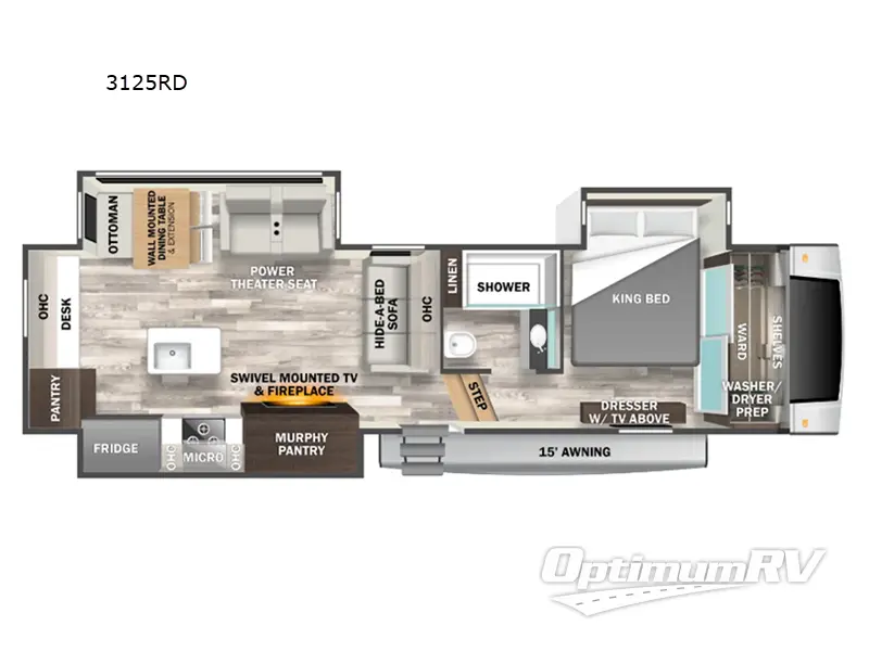 2024 Forest River Cedar Creek Experience 3125RD Floorplan Photo