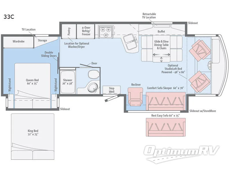 2018 Winnebago Sightseer 33C Floorplan Photo