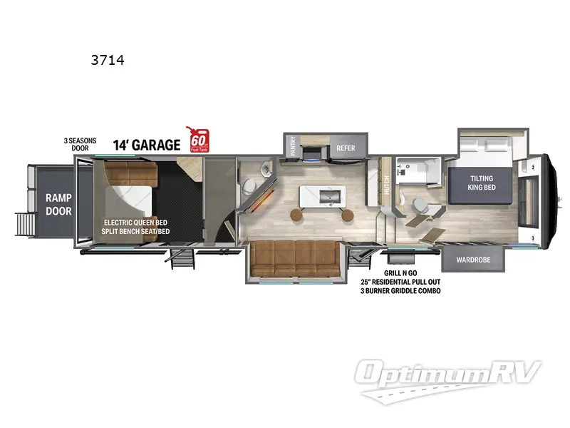 2025 Heartland Cyclone 3714 RV Floorplan Photo