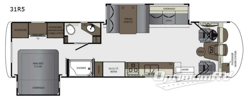 2018 Forest River Georgetown 5 Series 31R5 Floorplan Photo