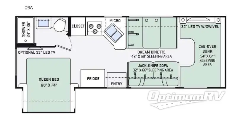 2016 Thor Chateau 26A Floorplan Photo