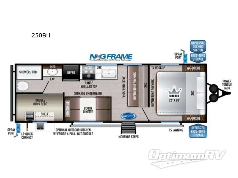 2021 East To West Della Terra 250BH RV Floorplan Photo