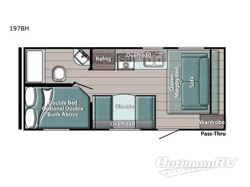 2022 Gulf Stream Kingsport 197BH RV Floorplan Photo