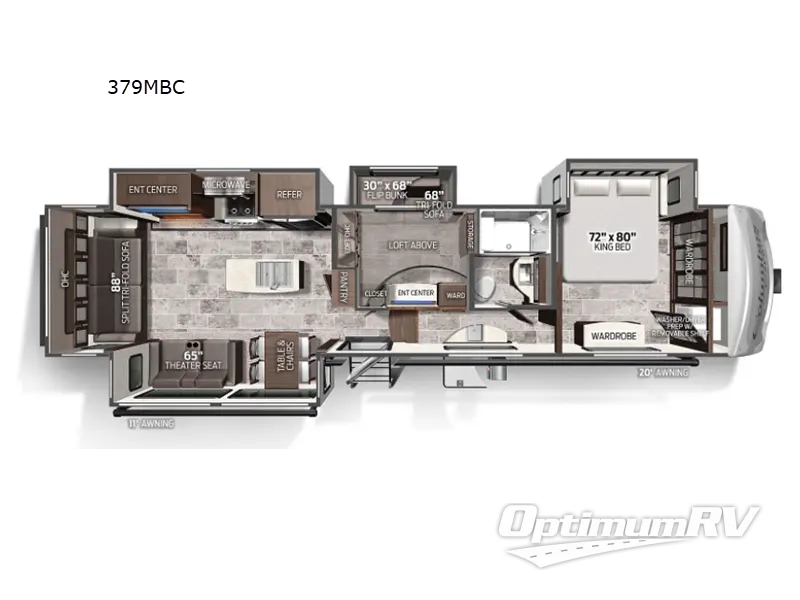 2022 Palomino Columbus C-Series 379MBC Floorplan Photo