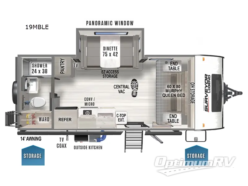 2022 Forest River Surveyor Legend 19MBLE RV Floorplan Photo