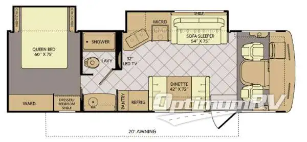 2014 Fleetwood Bounder 30T RV Floorplan Photo