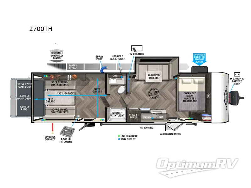 2022 Forest River Ozark 2700TH RV Floorplan Photo
